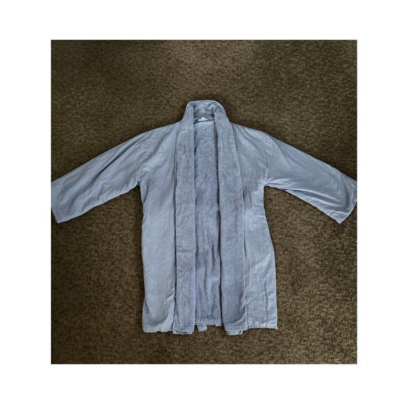 HOTEL COLLECTION light slate blue terry cloth 100% cotton wrap Turkish robe - Picture 4 of 9